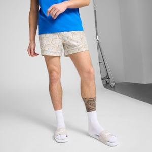 ESSENTIALS GRAPHIC Men's 5" Shorts, Warm White-AOP, extralarge